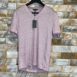 John Varvatos Soft Pink V-Neck Tee.  Size M.  NWT.
